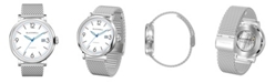 BLACKWELL White Dial with Silver Tone Steel and Silver Tone Steel Mesh Watch 44 mm